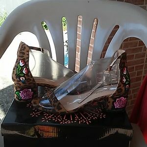 Leopard print sandals